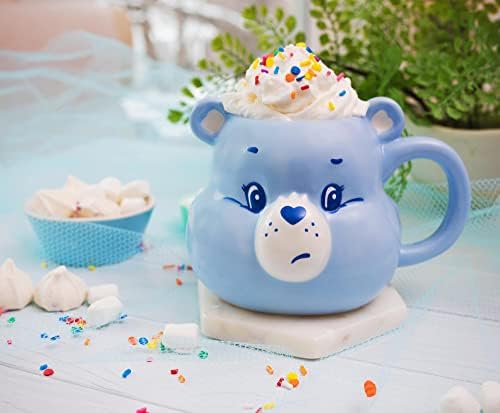 דובי טיפולי תאו כסף דובי דוב גרמפי 3D ספל קרמיקה מפוסל | כוס קפה גדולה לקקאו, תה | מחזיק 20 אונקיות